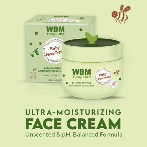 WBM Baby Care Face Cream, Gentle Moisturizing Cream With Natural Scents, 1.76 oz
